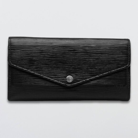 Louis Vuitton Sarah Long Wallet Epi Leather Silver-Tone Press Rear Pocket Black - Picture 1 of 16